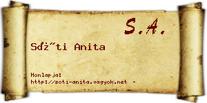 Sóti Anita névjegykártya