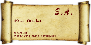 Sóti Anita névjegykártya